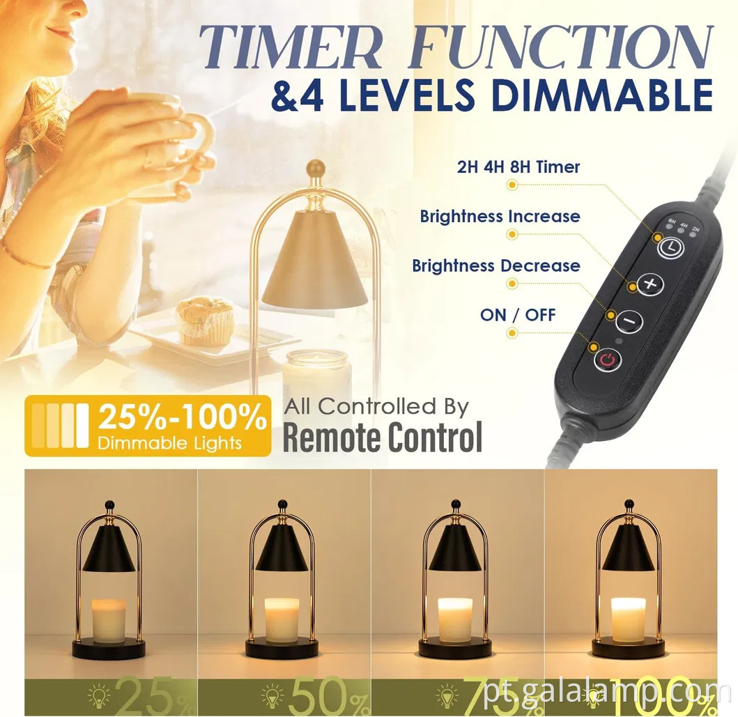 Lâmpada de vela elegante e diminuída para um ambiente aconchegante do quarto